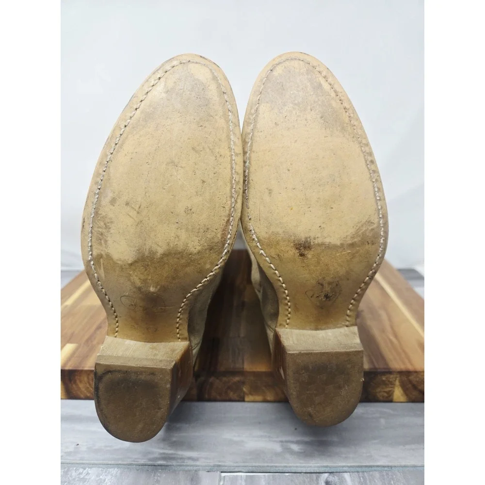 Acme Women Size‎ 5.5 O Tan Suede Leather Western Cowgirl Pull On Boots USA - Picture 10 of 11
